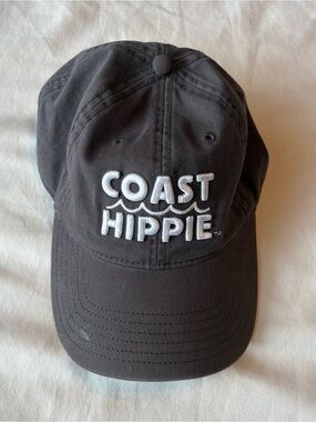 Coast Hippie Relaxed Twill Hat in Gray with Embroidered White Bonding